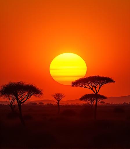 Vibrant sunsets over the African Savannah