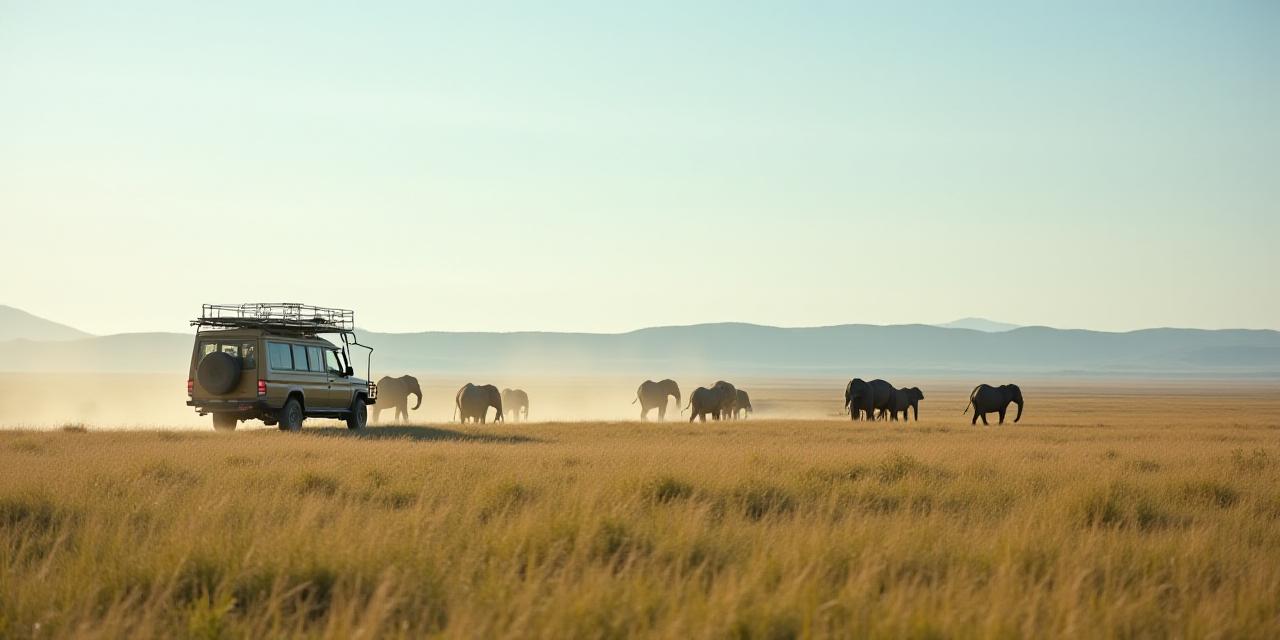 Tracking big game across the vast savannah during a premier safari